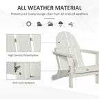 Chaise Outsunny Adirondack Pliante, Chaises de Plage Longues en Plastique HDPE Tout Temps pour Patio, Terrasse et Mobilier de Jardin