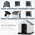 Niche pour chien en plastique BOSSIN, pour chiens de petite à grande taille, abri isolé intérieur/extérieur avec plancher surélevé