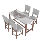 Ensemble de salle à manger 5 pièces à hauteur de comptoir, table de bar en faux marbre et 4 chaises rembourrées