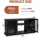 Meuble TV DEXYLLO de style moderne du milieu du siècle pour téléviseur de 75 pouces, console TV pour salon, meuble TV avec armoires de rangement, chambre à coucher