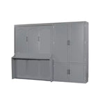 Lit escamotable Queen Size Whisen Modern Design, se pliant dans une armoire avec penderie