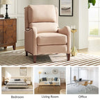 Fauteuil inclinable Brigida moderne en cuir véritable avec clous décoratifs et repose-pieds réglable (lot de 2) par HULALA HOME