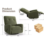 Fauteuil inclinable moderne 3 en 1 pivotant et à bascule, fauteuil à bascule à 360° avec dossier et repose-pieds réglables, fauteuil rembourré pour chambre de bébé, salon, chambre à coucher