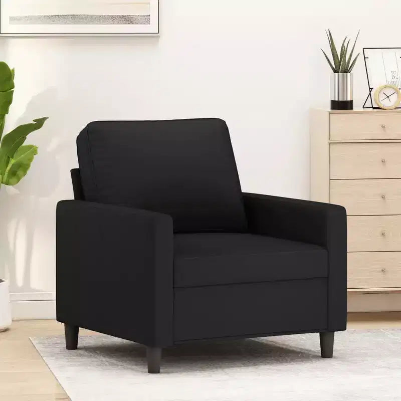 vidaXL Fauteuil Noir Velours (100 % polyester), Métal Simple