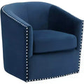 Elements Fullerton Nail Head Trim Navy Blue Swivel Accent Chair