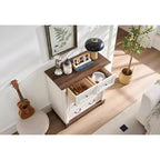 JVNOXK Commode à cinq tiroirs en bois de style rustique de 31 pouces avec base, armoire de rangement pour chambre ou salon, élégante, robuste, durable, noyer