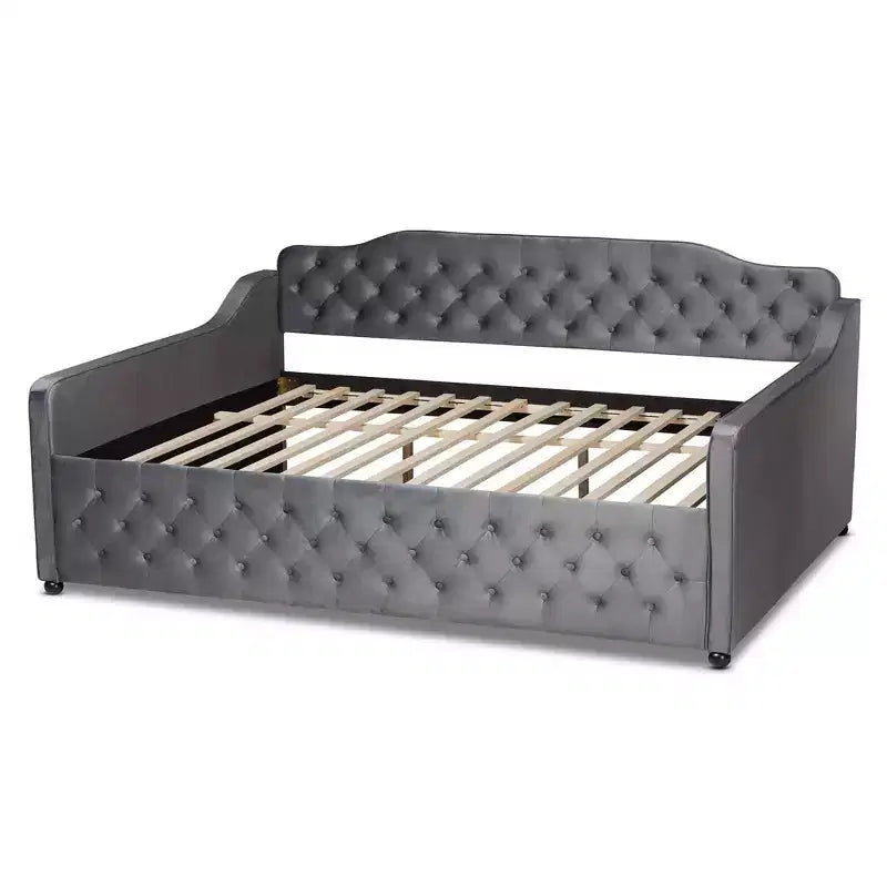 Lit de repos capitonné en velours Freda – Baxton Studio