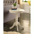 Alger 18 Wide White Round Traditional Pedestal Wood Side Table