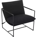 Fauteuil d'appoint suspendu pour salon, fauteuil douillet moderne à cadre métallique, chaises rembourrées avec coussin en mousse déchiquetée, chaise longue