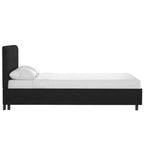 Lit plateforme rembourré tissé uni Twill Olivia Skyline Furniture