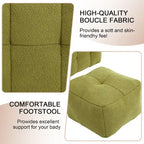 HOMEFUN Fauteuil d'appoint moderne capitonné en tissu bouclé avec ottoman