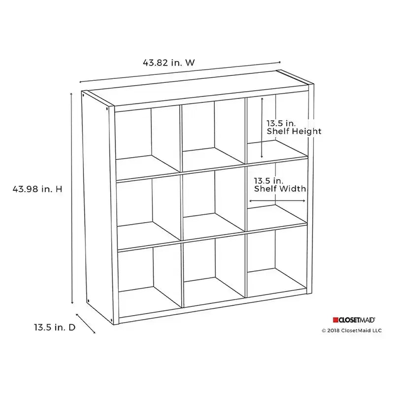 Bibliothèque décorative robuste ClosetMaid 459000 avec dos ouvert et 9 cubes de rangement, gris graphite (Paquet de 2)