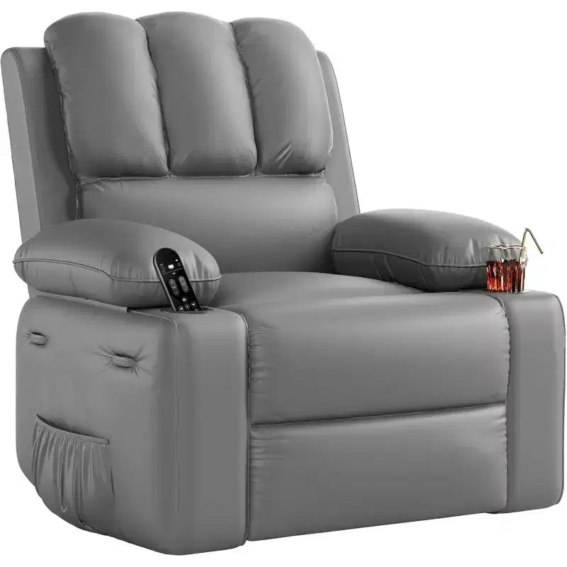 Fauteuil inclinable manuel, canapé inclinable en cuir PU, fauteuil moderne et confortable pour chambre ou salon, fauteuil inclinable en cuir pour adultes