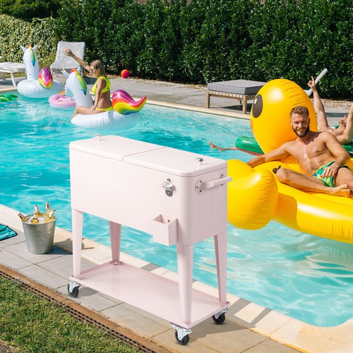 Glacière de camping 80 pintes en fer avec étagère