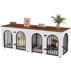 71 Meubles de cage pour chien - Niche double avec séparateur, niche en bois et meuble TV pour grands chiens