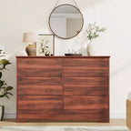 Commode haute et moderne à 6 tiroirs en bois avec plateau large - Chiffonnier à grande capacité pour Chambre, Salon, Couloir et Rangement de Chambre d'Enfant