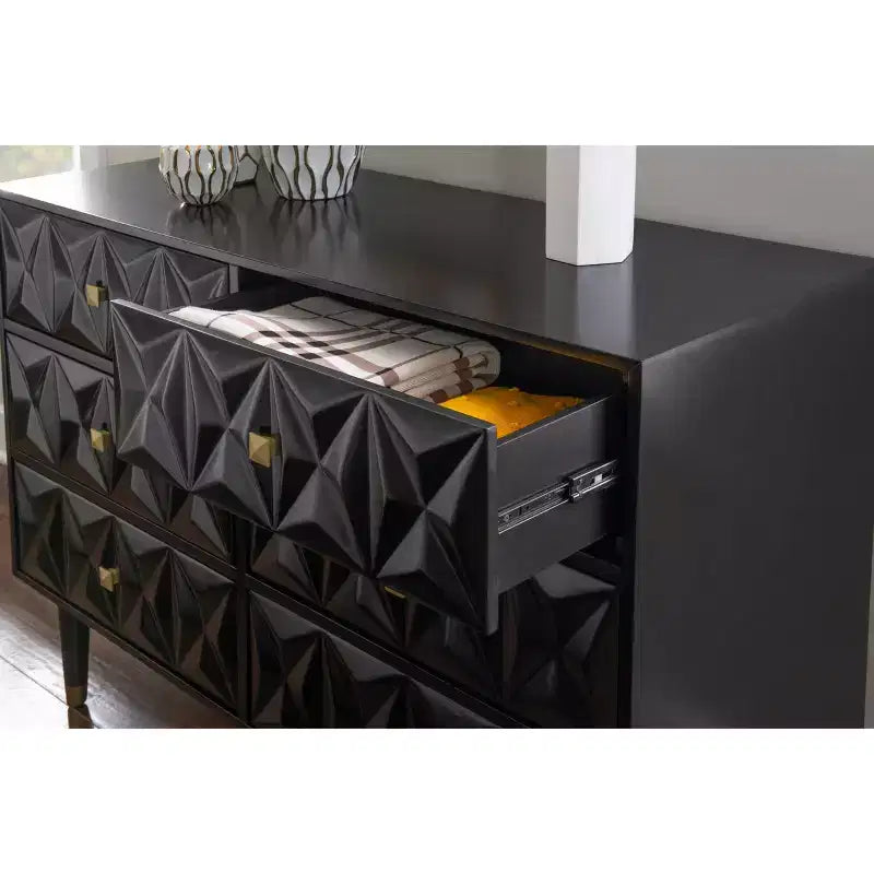 Commode 6 tiroirs texturée géo - Linon