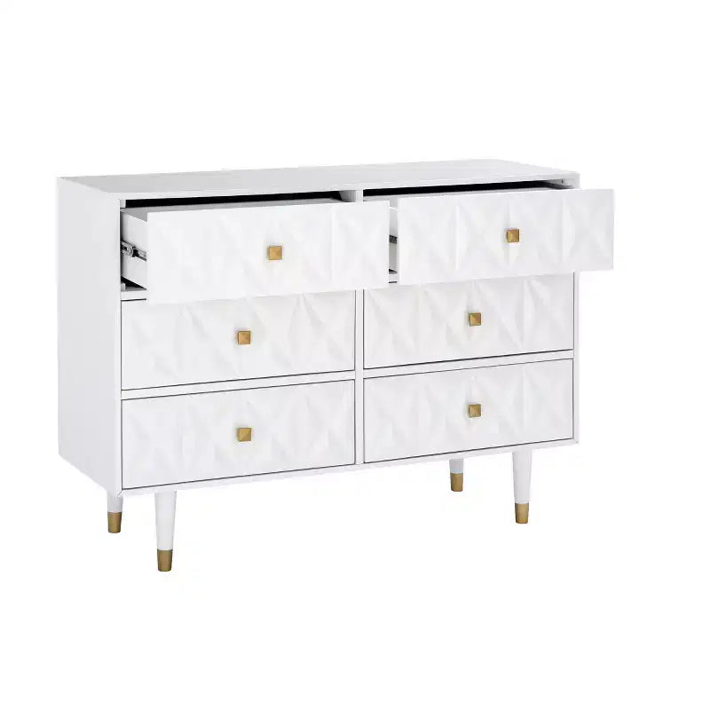 Commode 6 tiroirs texturée géo - Linon