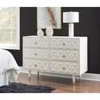 Commode 6 tiroirs texturée géo - Linon