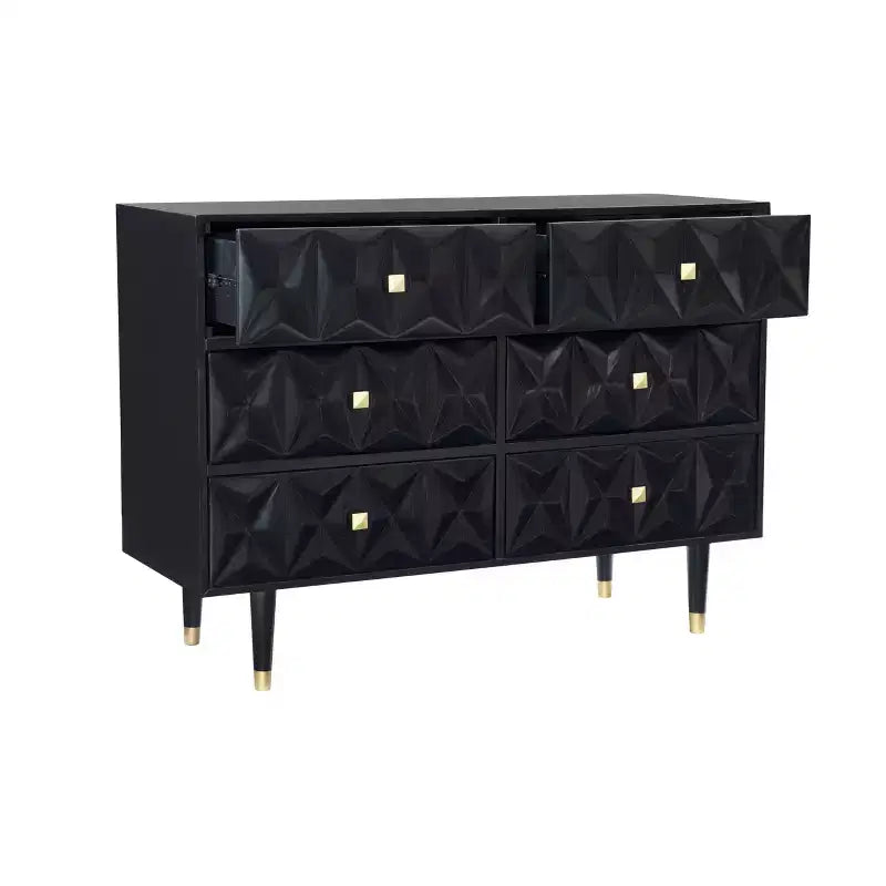 Commode 6 tiroirs texturée géo - Linon