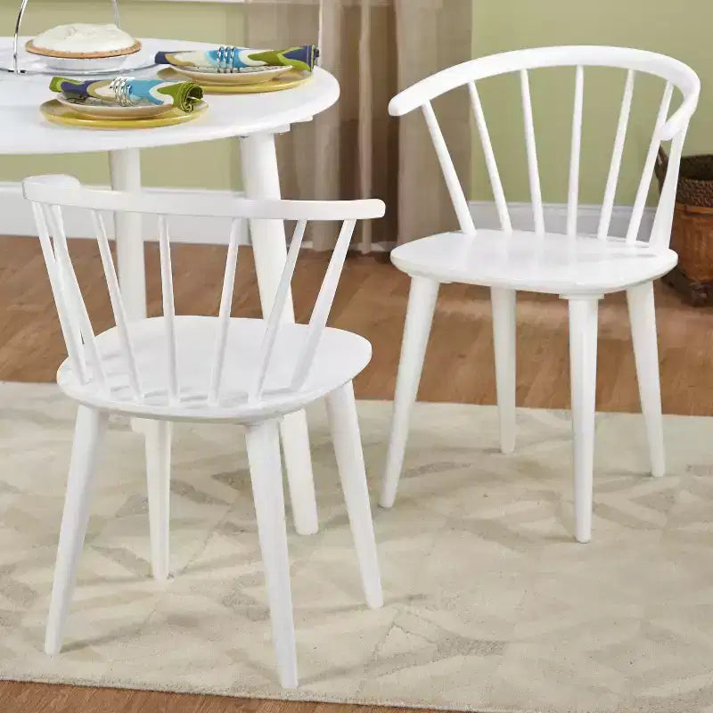 Lot de 2 chaises de salle à manger en bois massif à dossier incurvé Florence Buylateral