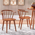 Lot de 2 chaises de salle à manger en bois massif à dossier incurvé Florence Buylateral
