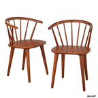 Lot de 2 chaises de salle à manger en bois massif à dossier incurvé Florence Buylateral