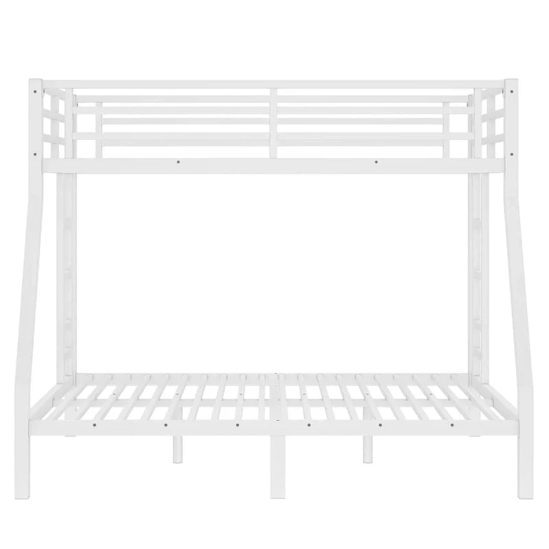 Lit superposé double en métal pour adolescents et adultes, gain de place, réduction du bruit, pas besoin de sommier, blanc