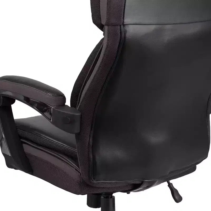 Fauteuil de bureau ergonomique pivotant en LeatherSoft, série HERCULES, de Flash Furniture, pour personnes de grande taille, capacité de 227 kg, avec appuie-tête réglable en hauteur