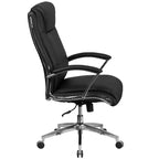 Flash Furniture Chaise de bureau exécutive pivotante en tissu lisse à dossier haut avec base et accoudoirs chromés