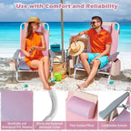 Lot de 4 chaises de plage pliantes de randonnée Costway, 5 positions d'extérieur - Voir détails