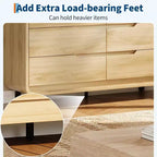 Commode à 6 tiroirs GustoWave, commode en bois avec pieds en métal et kit anti-basculement, meuble de rangement à coins arrondis pour chambre ou salon