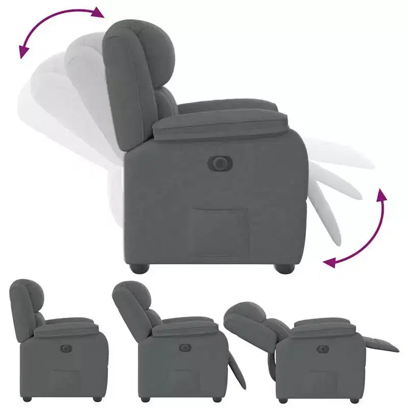 vidaXL Fauteuil inclinable électrique de massage en tissu