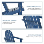 Chaise Outsunny Adirondack Pliante, Chaises de Plage Longues en Plastique HDPE Tout Temps pour Patio, Terrasse et Mobilier de Jardin