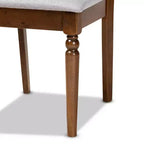 Lot de 2 chaises de salle à manger Ramiro en tissu et bois – Baxton Studio