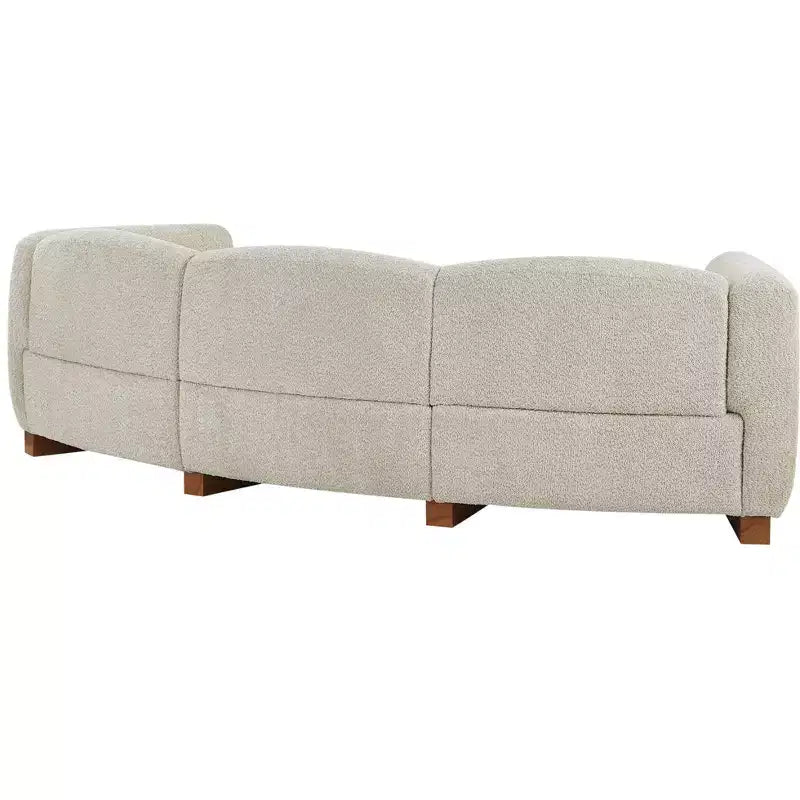 Christopher Knight Home Solara Canapé Moderne Courbé en Boucle Rembourré de 106,5 cm avec Cadre en Bois Massif