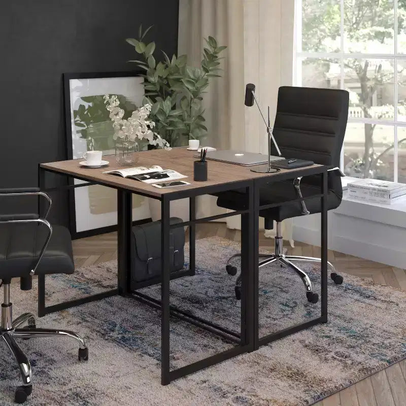 Emma et Oliver 40 Bureau d'ordinateur pliable rustique pour la maison - Bureau pour ordinateur portable