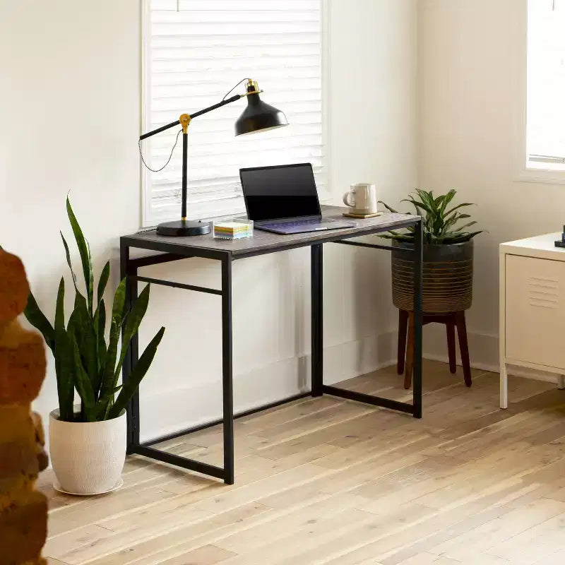 Emma et Oliver 40 Bureau d'ordinateur pliable rustique pour la maison - Bureau pour ordinateur portable