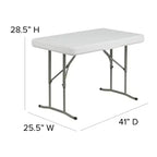 Ensemble table et bancs pliants portables en plastique 3 pièces Emma et Oliver
