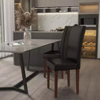 Chaise Parson's Mid-Century Emma et Oliver avec cadre en bois dur fini pour cuisine, salle à manger et plus