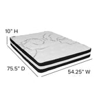 Emma et Oliver Ensemble matelas et surmatelas en mousse à mémoire de forme gel 10 pièces