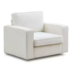 Mjkone Fauteuil pivotant moderne 360°, Fauteuil carré rembourré, Canapé simple confortable en chenille