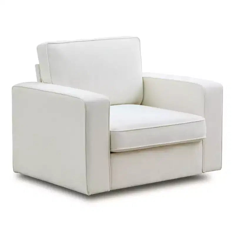 Mjkone Fauteuil pivotant moderne 360°, Fauteuil carré rembourré, Canapé simple confortable en chenille