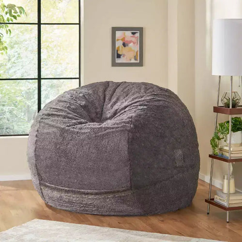 Pouf d'hiver en fausse fourrure Christopher Knight Home 60 Greyrock Modern Glam