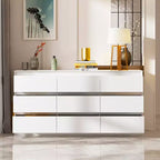 Famapy Commode Horizontale Minimaliste Moderne à 9 Tiroirs – Organiseur Spacieux pour Chambre/Salon