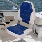 Lot de 2 sièges de bateau pliants à dossier bas – Coussin élastique épais 48x42 cm, sièges de bateau étanches pour Bass Tracker et bateaux de tourisme