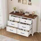 Commode pour Chambre, Commode Moderne en Bois à 6 Tiroirs, Meuble TV, Armoire en Bois, Commodes à 6 Tiroirs pour Chambre Salon