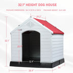 Niche pour chien en plastique BOSSIN, pour chiens de petite à grande taille, abri isolé intérieur/extérieur avec plancher surélevé