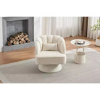 Fauteuil pivotant GustoWave avec accoudoirs, fauteuil rond en velours pivotant à 360° de style Mid-Century, fauteuil moderne pour salon