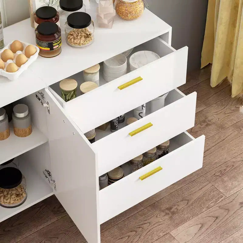 Commode moderne blanche Famapy avec tiroirs - Meuble polyvalent